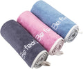 Microfiber Gym Towel Set for Men Women, Super Soft and Quick-Drying Towels for Fitness, Yoga, Cycling, Swimming (Blue+ROSEO+Grey, 3 Pack)
