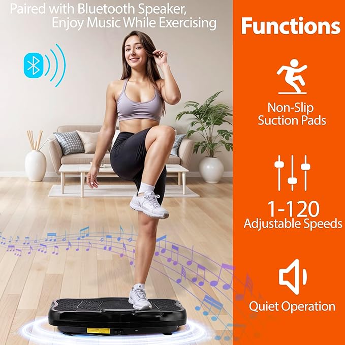 ZENY Vibration Plate Exercise Machine, Full Body Vibration Platform for Home Workout, Weight Loss, Lymphatic Drainage, Body Shaping