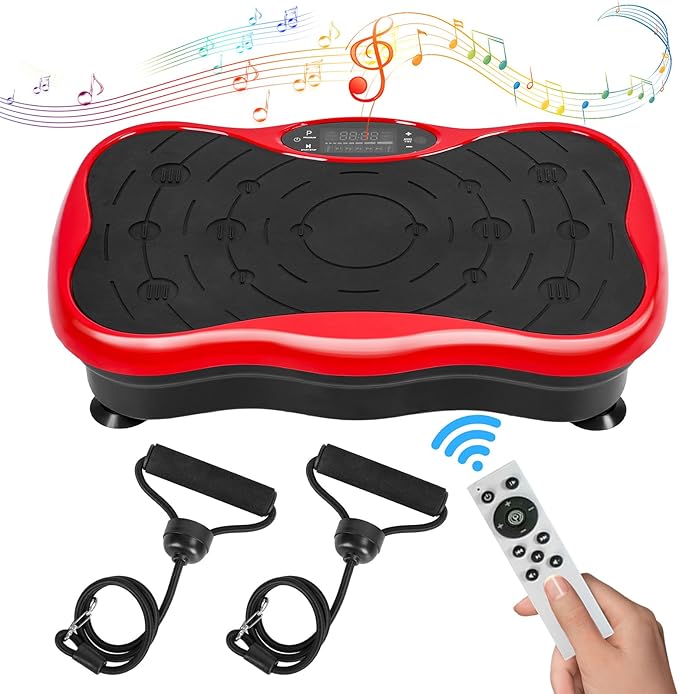 Vibration Plate Exercise Machine - Lymphatic Drainage Machine for Weight Loss, Women Man Full Body Workout Vibrate Fitness Platform with Resistant Band,330lbs Vibrating Plate Machine for Home Gym