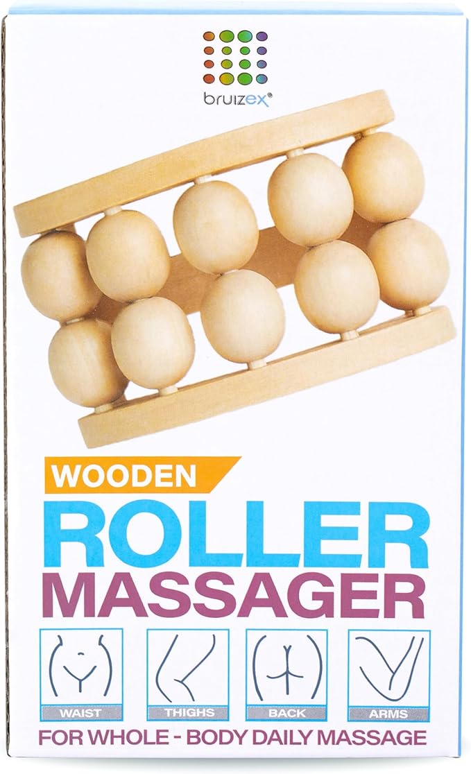 Wood Therapy Massage Tool | Lymphatic Drainage Massager | Cellulite, Fascia, Leg, Back & Thigh Muscle Roller for Post Liposuction & Fibrosis Treatment | Surgery Recovery 360 Lipo| Tummy Tuck & BBL