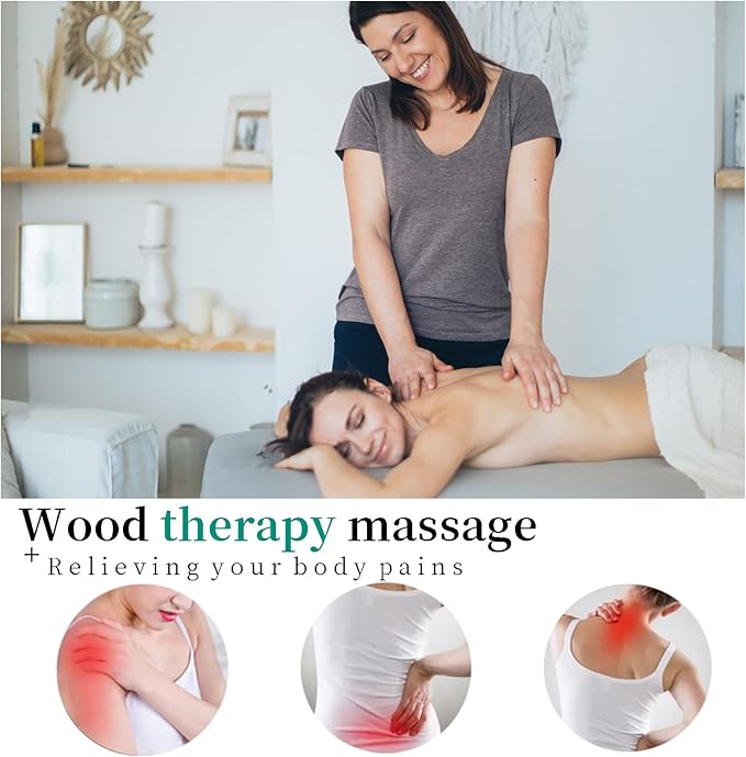 Wood Therapy Massage Tools, Curved Massage Roller Stick for Body Sculpting, Lymphatic Drainage Massager, Maderoterapia Kit, Cellulite Massager for Fat Removal
