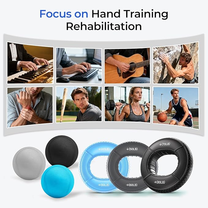 Hand Gripper Strengthener Set - Hand Grip Strengthener, Stress Balls for Adults,Grip Strength Trainer for Hand Sensitivity Training,Hand Rehabilitation Exercising