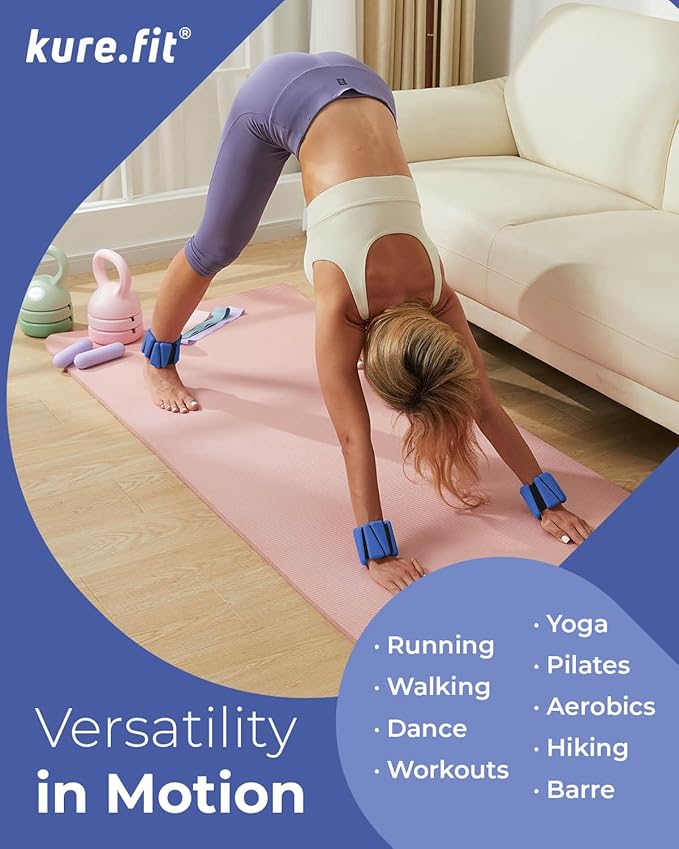 Pilates Weight | Wrist & Ankle Weights for Women | Weighted Bangles | 1LB/ 2LB Each (Set of 2)
