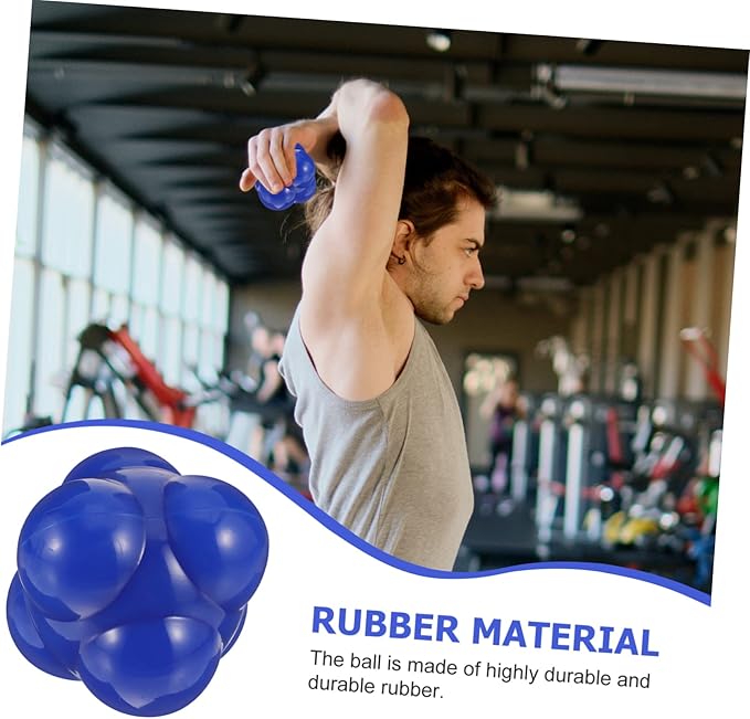Veemoon Hexagonal Reaction Ball Durable Fitness Tool for Agility Training for Home Workouts Smooth Surface for Enhanced Hand-Eye Coordination and Reflex Development Large Blue