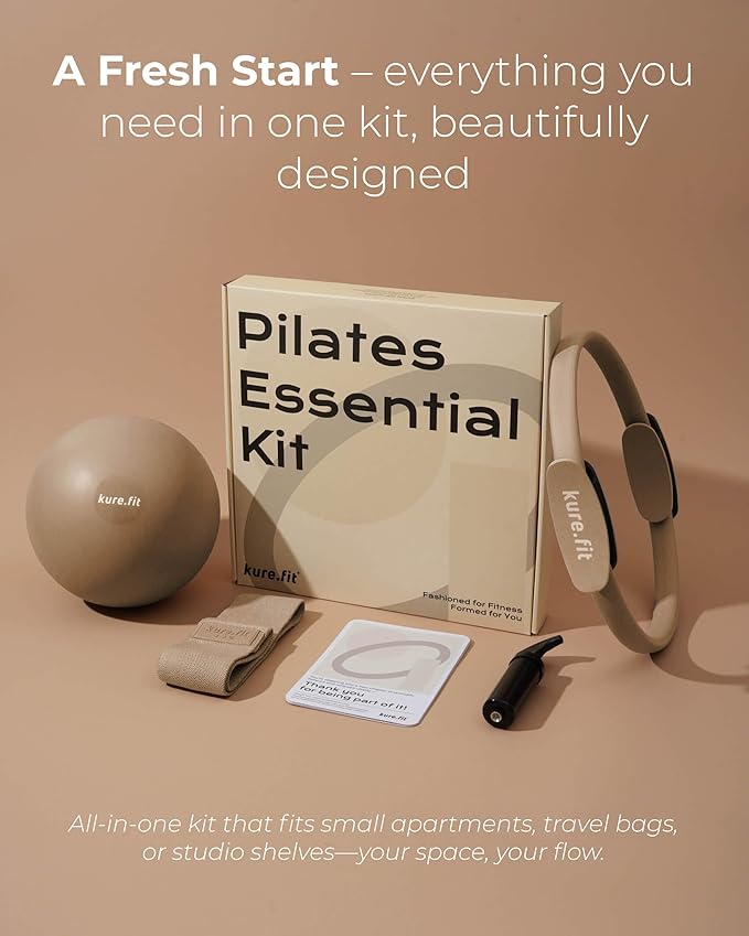 Pilates Kit for Women – Home Pilates Equipment Set with Ring, Ball & Resistance Bands | Pilates Starter Kit with Accessories in Gift Box