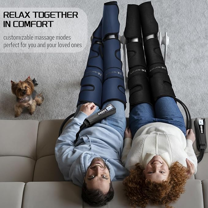 Mother's Day Gifts for Mom, Women, Dad, Men, Him, Her, Father's Day, Christmas, Air Compression Massager with Heat for Comprehensive Leg and Foot Therapy, Helpful for Varicose Veins, Cramps, Edema