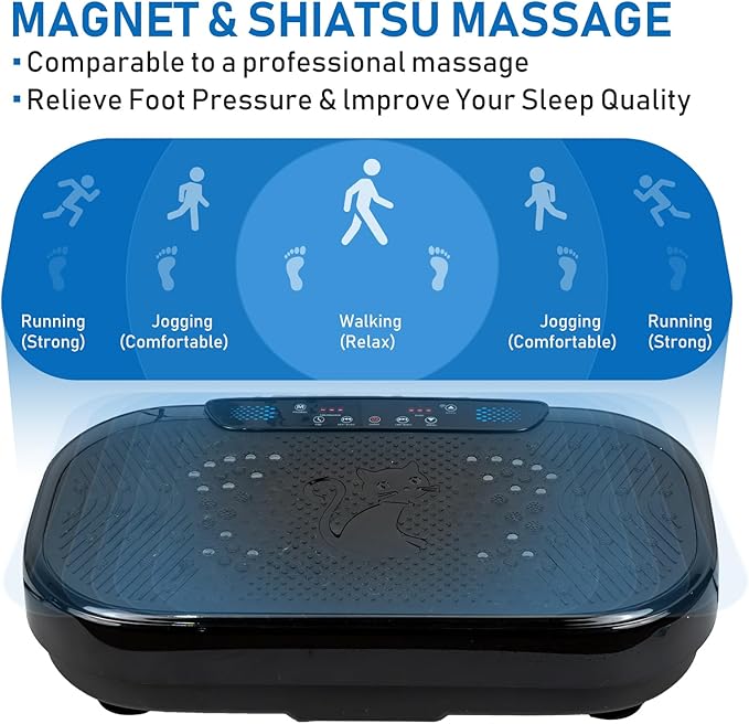 Vibration Plate Exercise Machine, 500 Lbs Capacity, with Bluetooth and LED Display, 999 Speeds Workout Vibrating Plate for Lymphatic Drainage Weight Loss, 4pc Loop Bands and 10pc Resistance Bands