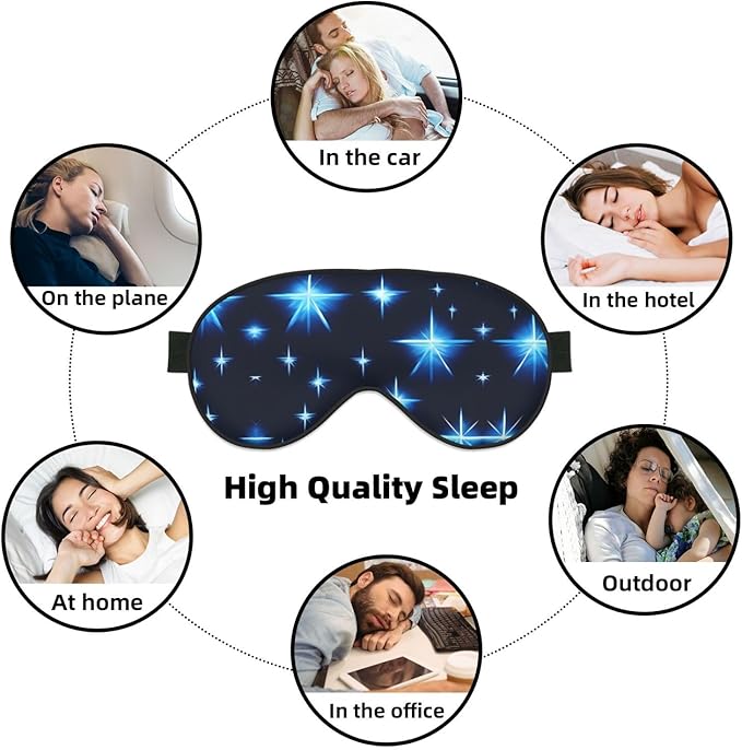 Cartoon Blue Star Head-Mounted Double-Sided Light-Blocking Sleeping Eye mask to Protect Eyes and Relieve Eye Fatigue