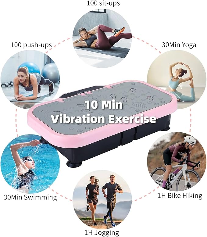 Silent Vibration Platform Crazy Fitness Massage 10-Frequency Weight Loss & Fat Burner Body Shaking Machine for Unisex