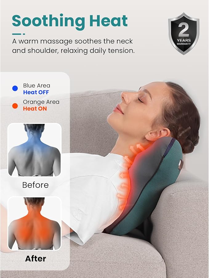 BOB AND BRAD Back Massager with Heat FSA Eligible/HSA Eligible, EZBack Corded Back Massager for Pain Relief Deep Tissue, Shiatsu Back and Neck Massage Pillow, Soothing Full-Body Relief for Women Men