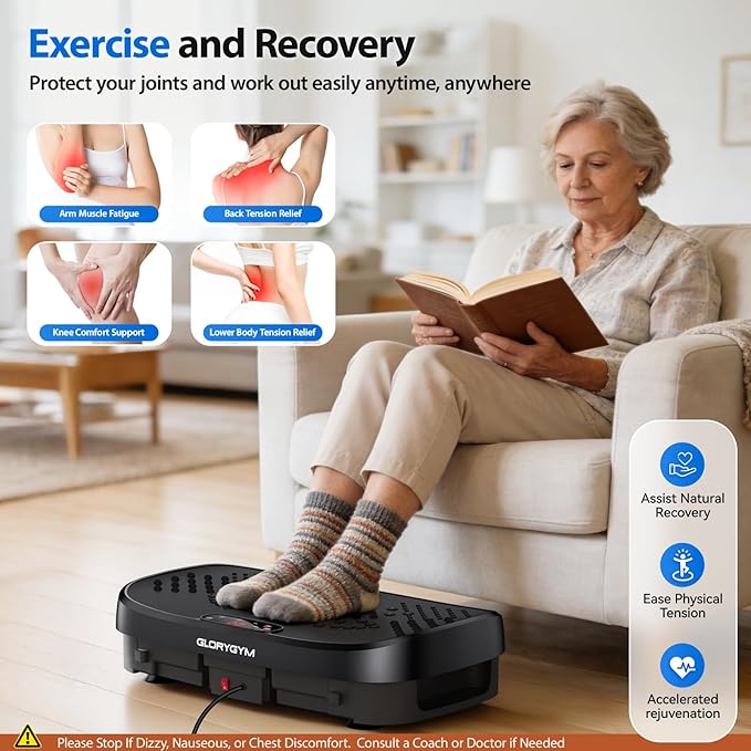 Vibration Plate Exercise Machine - 120 Levels, 350lb Capacity, Quiet Motor with Remote Control for Home Fitness & Weight Loss