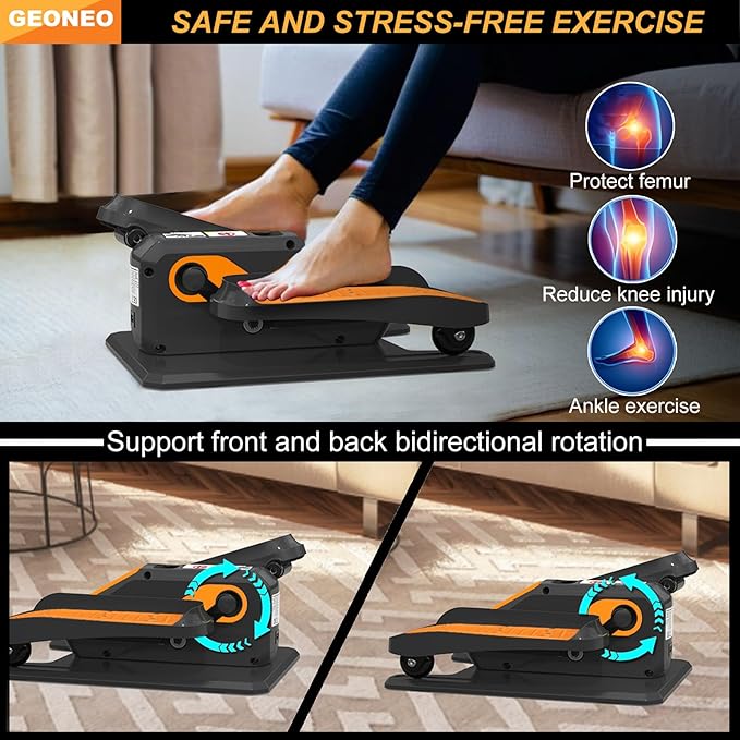 Under Desk Elliptical Machine, Electric Elliptical Exerciser for Senior, Quiet & Small Electric Seated Pedal Exerciser for Home with Display Monitor, Remote Control & 12 Adjustable Speeds
