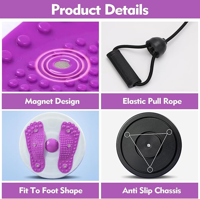 Twister Board for Exercise Waist Twisting Disc with Handles Ankle Body Aerobic Exercise Waist Twisting Machine Exercise Twist Board With Foot Massage