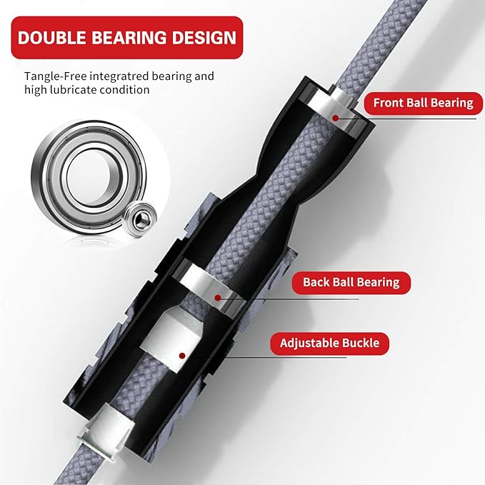 Jump rope, Professional Weighted Jump rope workout, Adjustable Tangle-Free with Ball Bearings Exerciser Jump ropes for Cardio, Endurance Training, Fitness Workouts, Jumping Exercise