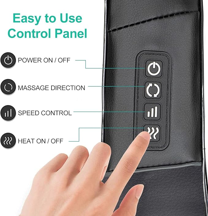 Medcursor Neck Massager - Portable Electric Neck and Back Massager with Heat, Deep Tissue 3D Kneading Pillow for Muscle Pain Relief, Ideal Father’s Day Gift, Not Cordless