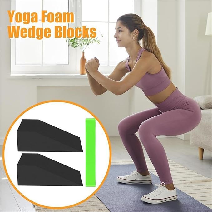 Yoga Foam Wedges Yoga Foam Wedge Blocks Non-Slip Supportive Squat Ramp Prop Accessories Lightweight Calf Stretcher Slant Board