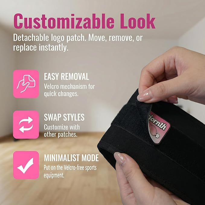 Pro Portable Hip Thrust Belt - Premium Booty Builder for Dumbbell & Kettlebell Workouts | Gym, Home & Travel Glute Trainer | Lightweight & Foldable Design | Attached is a Velcro badge |Slip-Resistant Padding for Hip Protection (Black)