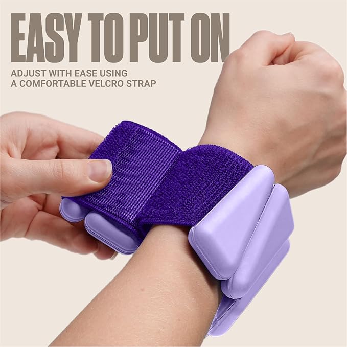 SPORTBIT Wrist and Ankle Weights for Women - Set of 2 (1lb Each) Wearable Ankle & Wrist Weights - Leg & Arm Bands, Silicone Weighted Bracelets for Workout, Walking, Running, Yoga, Pilates