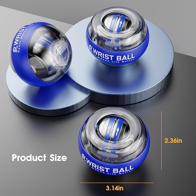 Wrist Trainer Ball Auto-Start Gyroscopic Forearm Exerciser Gyro Ball for Strengthen Arms, Fingers, Grip and Muscles