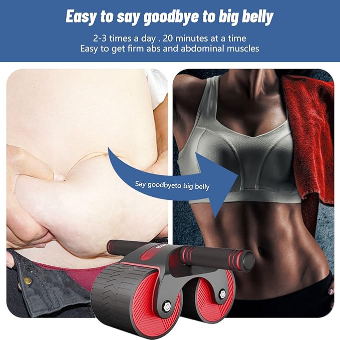 AB Roller, Automatisches Rebound-Bauchrad, Bauchroller Pedal Puller, Bauchroller Muskel Trainer, Automatic Rebound Abdominal Wheel for Home Gym Strength Training