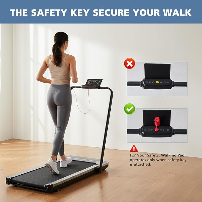 OLIXIS Walking Pad Treadmill for Home, Under Desk Treadmill for Small Space, Portable Design for Home Office Workouts, LED Display with Remote Control, Low Noise