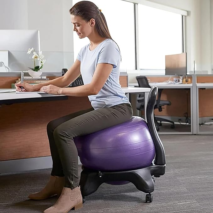 Balance Ball Posture Chair,Office Yoga Ball Chair,with Back Support,Ergonomic Exercise Ball Chair, for Adults/Pregnancy
