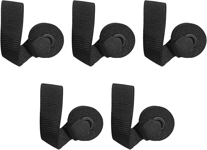 5pcs Door Anchor for Resistance Bands with Heavy-duty Nylon Strap, Black Fitness Band Door Attachment for Home Workout and Strength Training Equipment