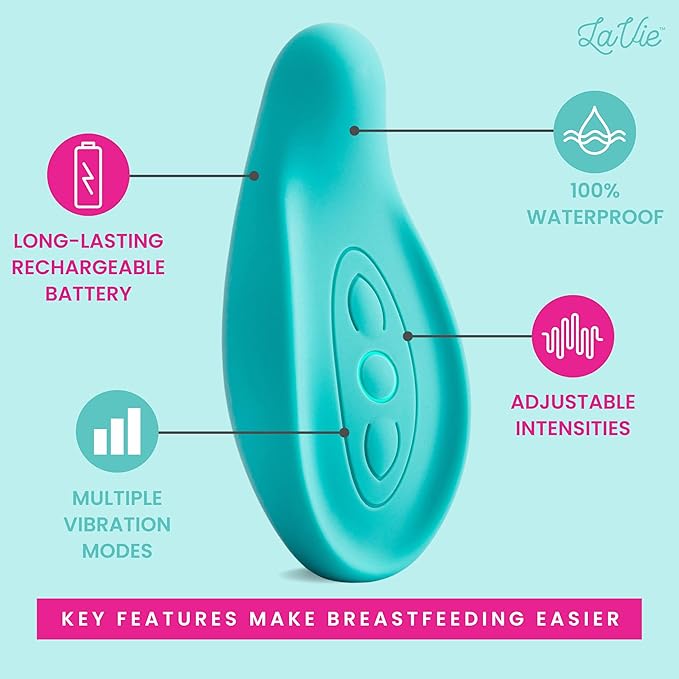 LaVie Lactation Massager - Patented Breastfeeding Relief, Boost Milk Flow & Ease Discomfort from Clogged Ducts, Engorgement, Mastisis - Postpartum Essentials for Nursing Moms - HSA/FSA Medical Device