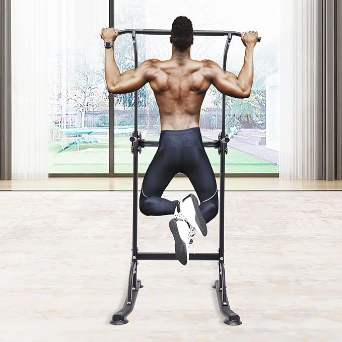 YIYIBYUS Training Dip Stands Station,Dip Station Power Tower Pull Up Bar Strength Training Workout Equipment Home