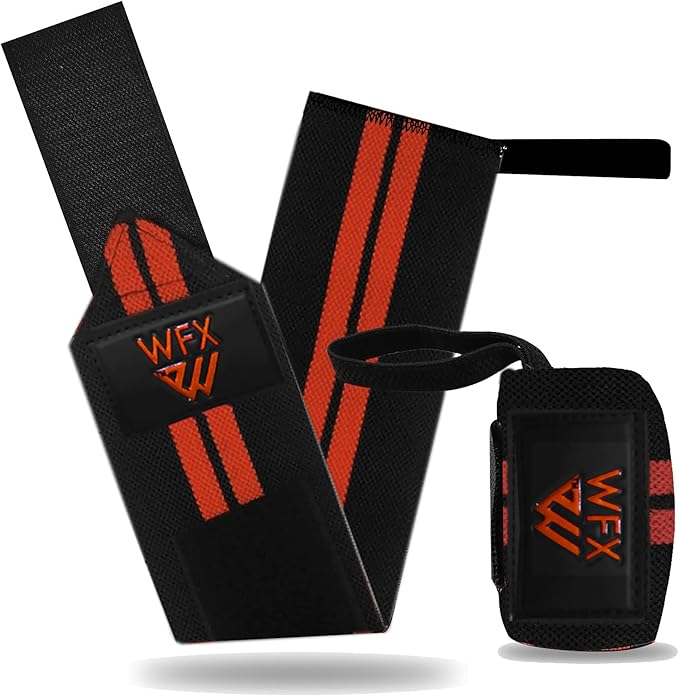 Gym Wrist Wraps Fitness Workout Training Heavy Weight Lifting Wrist Straps Support Thumb Loops Adjustable Pair Brace Strong Grip Powerlifting Bodybuilding