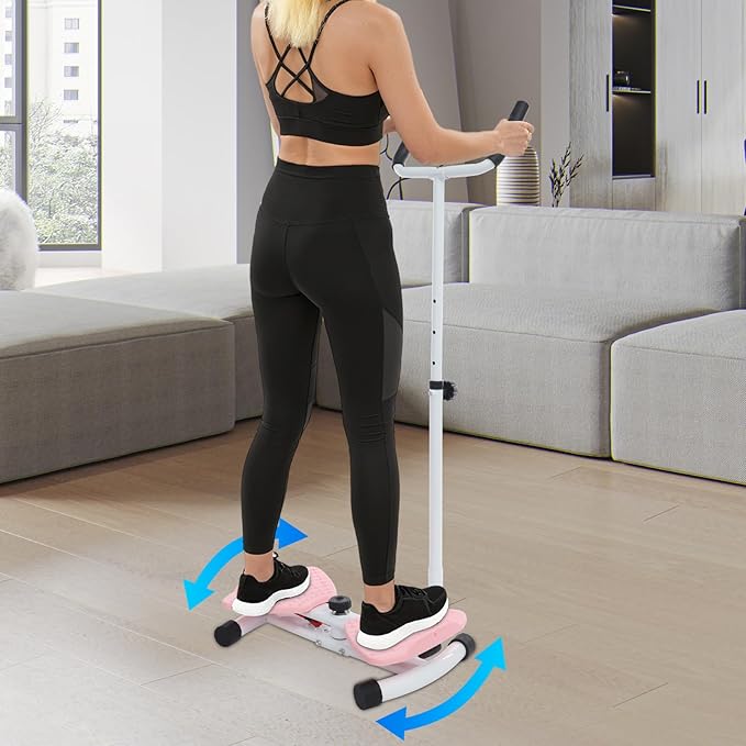 Waist Twister Board - Home Gym Exercise Equipment for Core Workout & Waistline Slimming - 3-Level Adjustable Ab Toner with Pull Cords for Women/Men, 330lbs Capacity