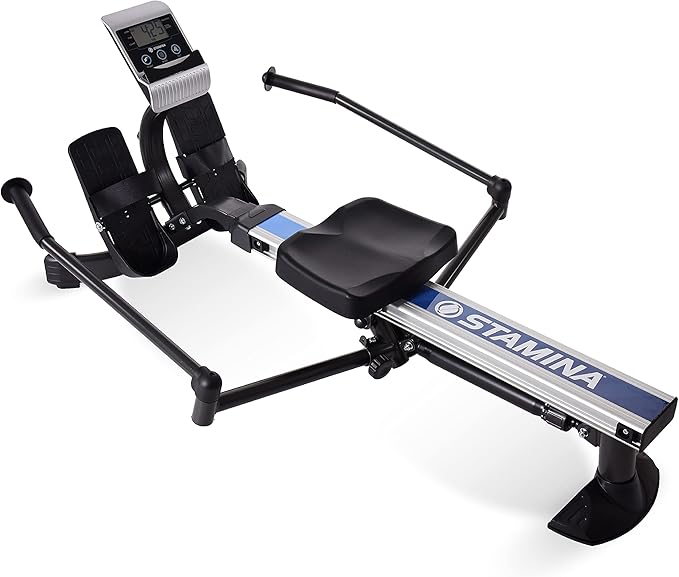 Stamina Hydraulic Rowing Machine, BodyTrac Glider with Cylinder Resistance, 250 Lbs - Home and Gym Exercise Equipment - Ideal for Fitness Training and Body Workout