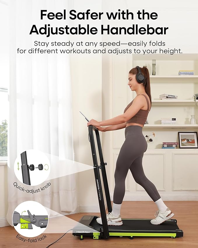 Walking Pad Treadmill with Incline and Handle Bar 3.0HP Under Desk Walking Treadmill with Adjustable Handlebar Compact Treadmill with Magnetic Remote Control for Home Office,300LBS Capacity