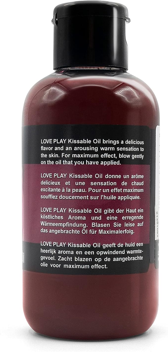 LOVE PLAY Sensual Body Oil for Couples – Edible & Deliciously Scented for Date Night – Aromatherapy Oil for Intimate Moments, Enhanced Stimulation, and Luxurious Hydration – Great Gift for Romance