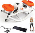 Rocking Steppers for Exercise at Home, the Rock Stepper Side to Side Stepper with 3D Motion & Resistance Bands for Full Body Cardio Workout, Quiet Low-Impact Stair Stepper, 380LBS Loading Capacity
