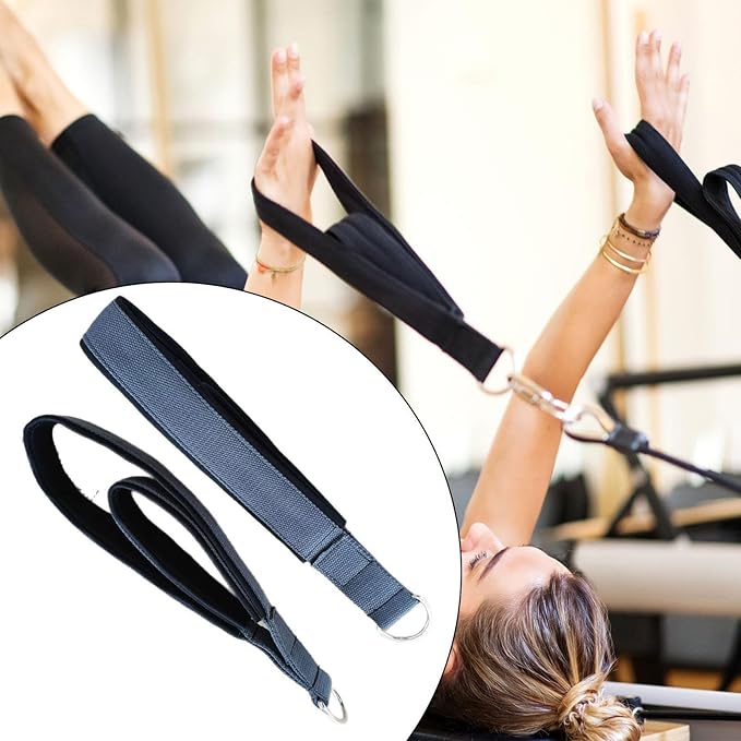 Pilates Straps for Reformer,Exercise Enhanced Thickness,Comfortable Foot and Hand Straps,Double Loops for Fitness