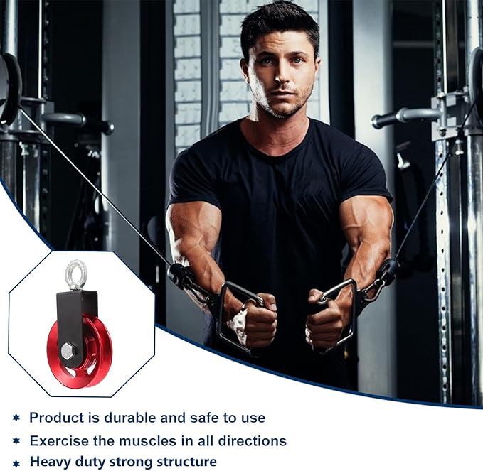 Aluminum Alloy Gym Pulley Wheel Fitness Accessory Silent Lifting Bearing Pulley for Cable Workout and Strength Training Equipment Attachments