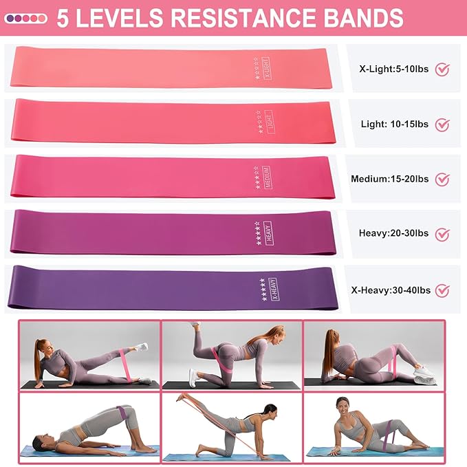 Pilates Ball Resistance Bands Grip Socks Barre Sets, Loop Exercise Bands 5 Levels, Small Yoga Ball 9 Inch, Non Slip Socks Workout Kit at Home