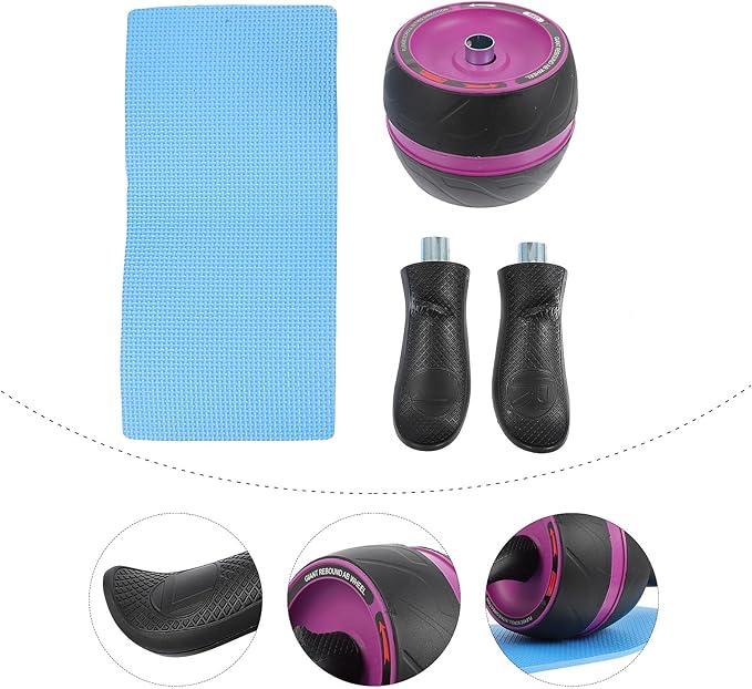 TEHAUX Ab Roller Wheel with Automatic Rebound Exercise Wheel for Core Workout with Knee Mat Abs Abdominal Trainer for Home Strength Training