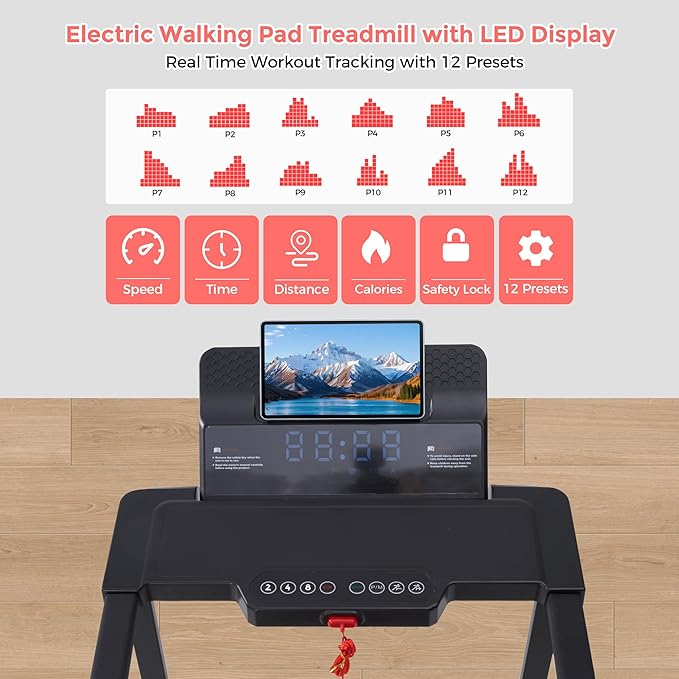 Walking Pad with Incline, 2026 Upgrade Electric Small Walking Pad with Handle Bar, 3.0HP Protable Walking Pad Treadmill with Handles and Incine for Home Small, 0.6-7.6MPH, 350LBS