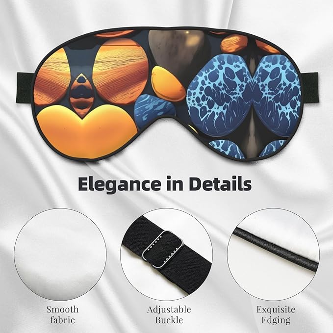 Yellow Pebbles Head-Mounted Double-Sided Light-Blocking Sleeping Eye mask to Protect Eyes and Relieve Eye Fatigue