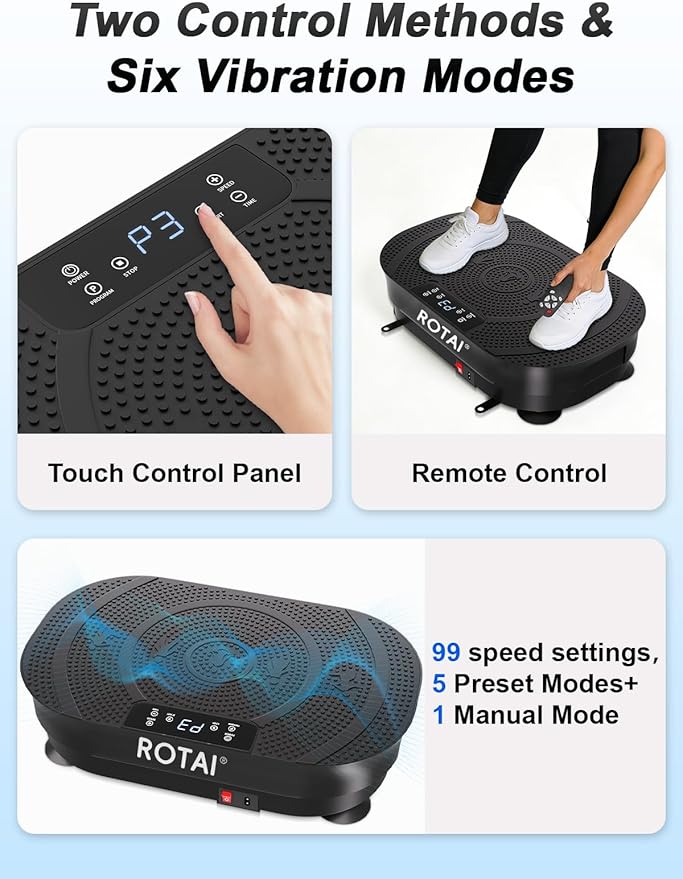 Vibration Plate Exercise Machine for Lymphatic Drainage，400 lbs Capacity Shake Plate Vibration Plate Machine for Weight Loss,Vibrating Plate for Full-Body Workouts for Men and Women(Black)