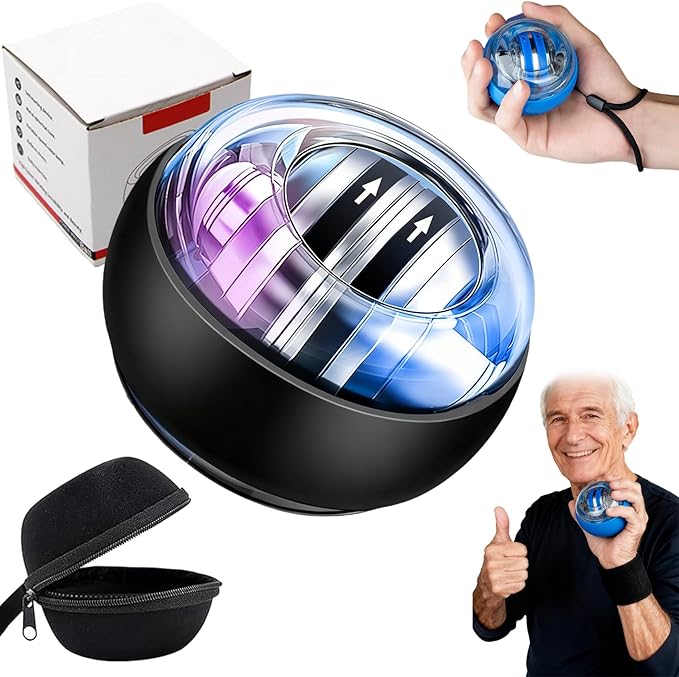 Torqueball for Seniors, Torqueball Hand Exerciser for Seniors, Torqueballs with Counter for Senior, Auto-Start Colorful Lighting, Easy to Use