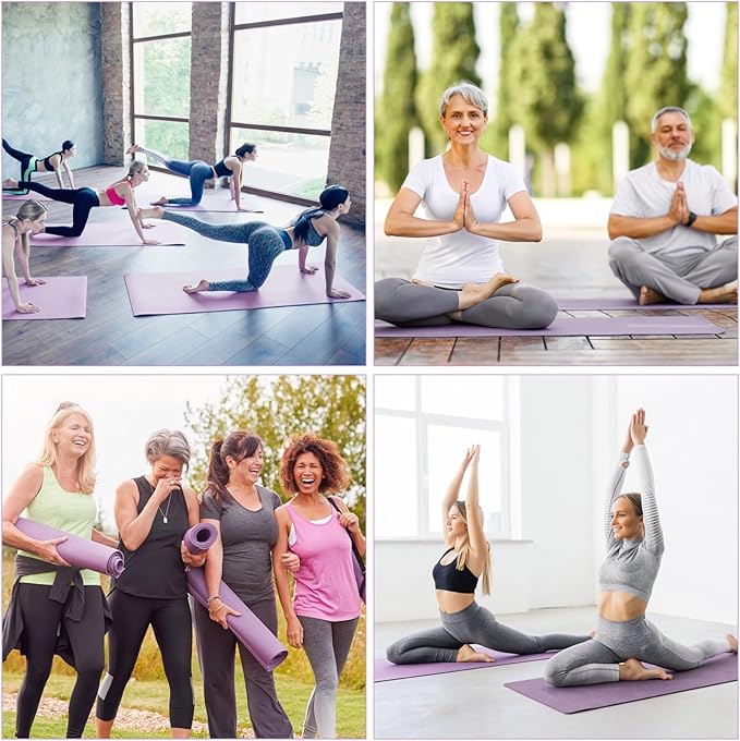 24 Pack 3 mm Thick Yoga Mat Bulk, Non Slip Exercise Workout Fitness Pad for Women Men, Gym Home Yoga Pilates, Easy to Clean, Sturdy PVC