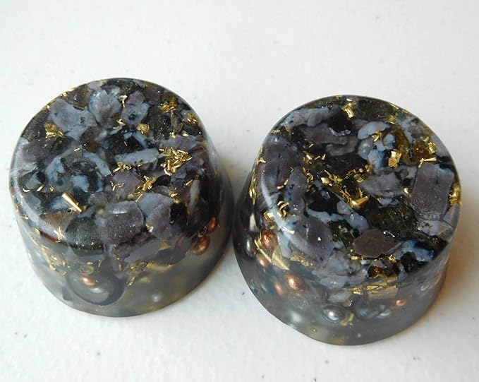 Indigo Gabbro Merlinite Orgone Generator Energy Accumulator 528Hz/7.83Hz/Advance Harmonics Many Beautiful Ingredients and Colors! (Indigo Gabbro Merlinite)