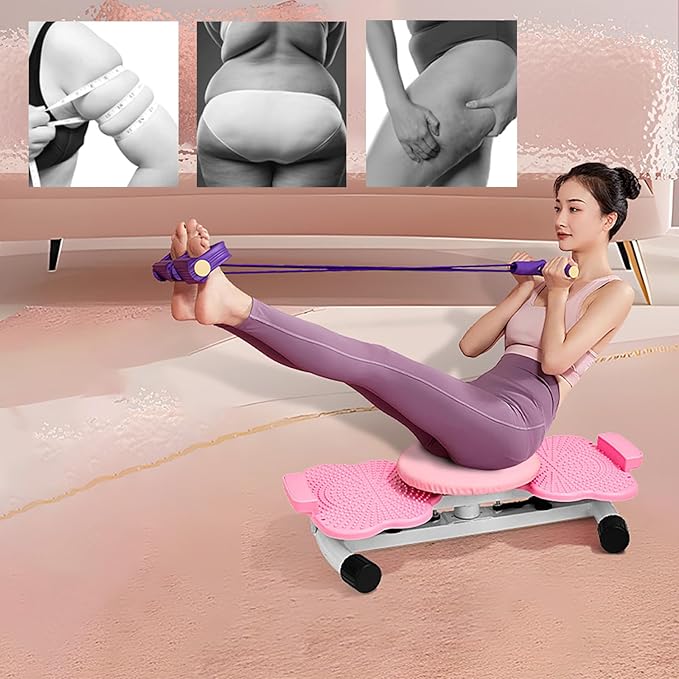 Waist Twister, Waist Twisting Machine, Exercise Twist Boards with Resistance Bands,360° Rotating Ab Twister Machine For Core Workout Abdominal Fat Loss