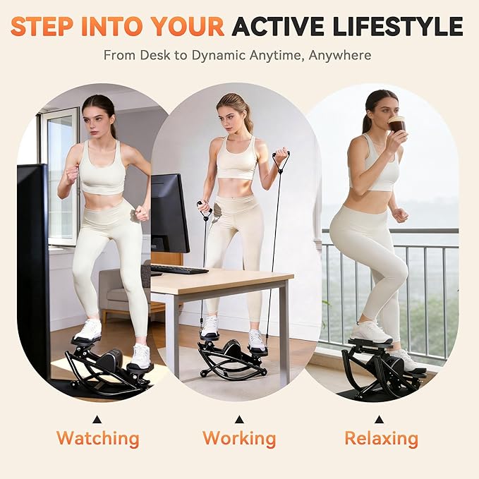 Gannyfer Rock Stepper with Digital Display, Side to Side Lateral Stepper Machine with Resistance Bands for Home Workout, Low-Impact Fitness Equipment for Legs, Glutes & Core
