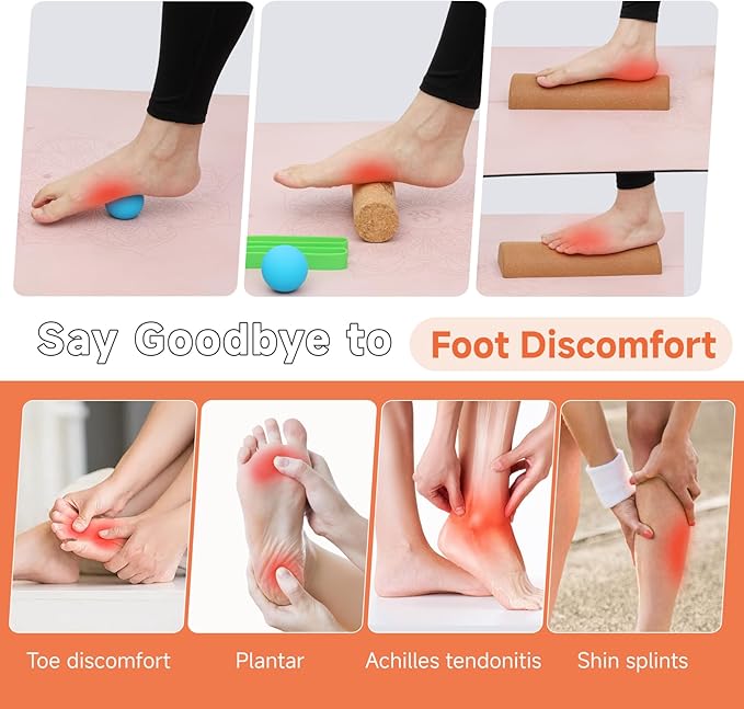 Foot Balance Cork - Foot Collective Cork Balance &Natural Wood for Feet Strengthening, corking balance board For Home Gym|Office Fitness Equipment for Plantar Fasciitis Relief | Foot Balance Trainer