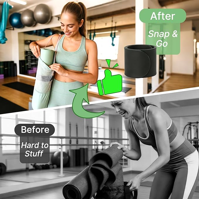 Aolamegs Yoga Mat Strap,Heavy Duty Bungee Straps Band,Wrap Organizer for Yoga Mat/Workout/Exercise(20" L x 2" W)
