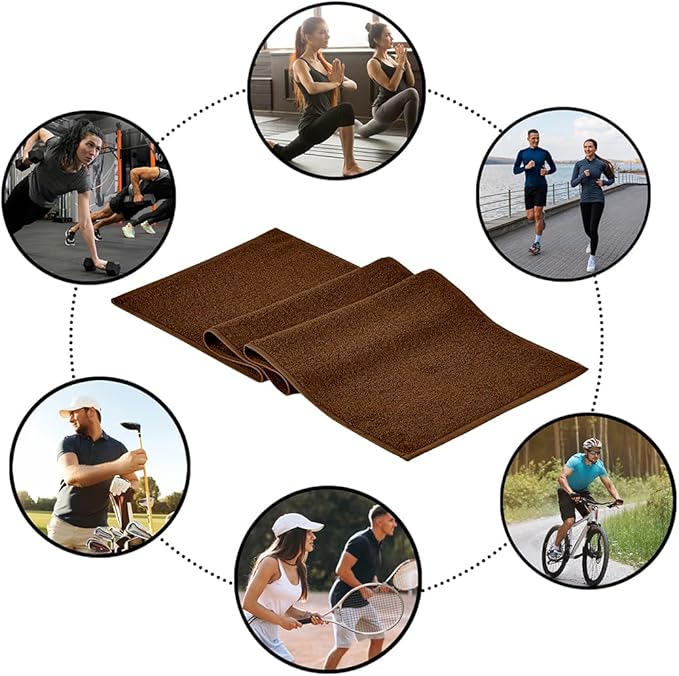 NUKURA 12” x 40” Gym Sweat Towel, 450 GSM, 100% Cotton, High Absorbency, Extra Soft & Quick Dry Workout, Yoga & Fitness Towel – Chocolate Brown